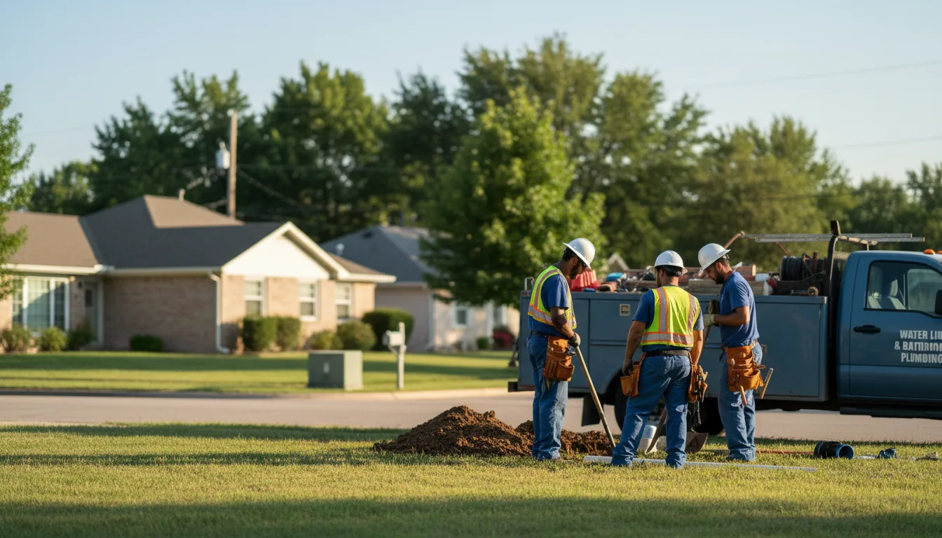 Residential water line and bathroom plumbing service in Van Vleck, TX